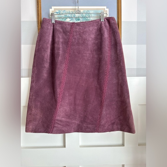 Cabela's Dresses & Skirts - Vintage Leather Plum Suede A-Line Skirt 12
